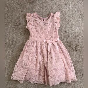 Zunie Blush Lace Formal Kids Dress